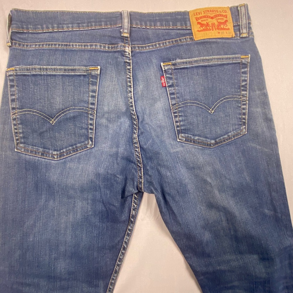 Levi Strauss & Co 518 Straight Jeans Mens 36x32 (Fits 34x30)Blue Denim Casual - Picture 5 of 16